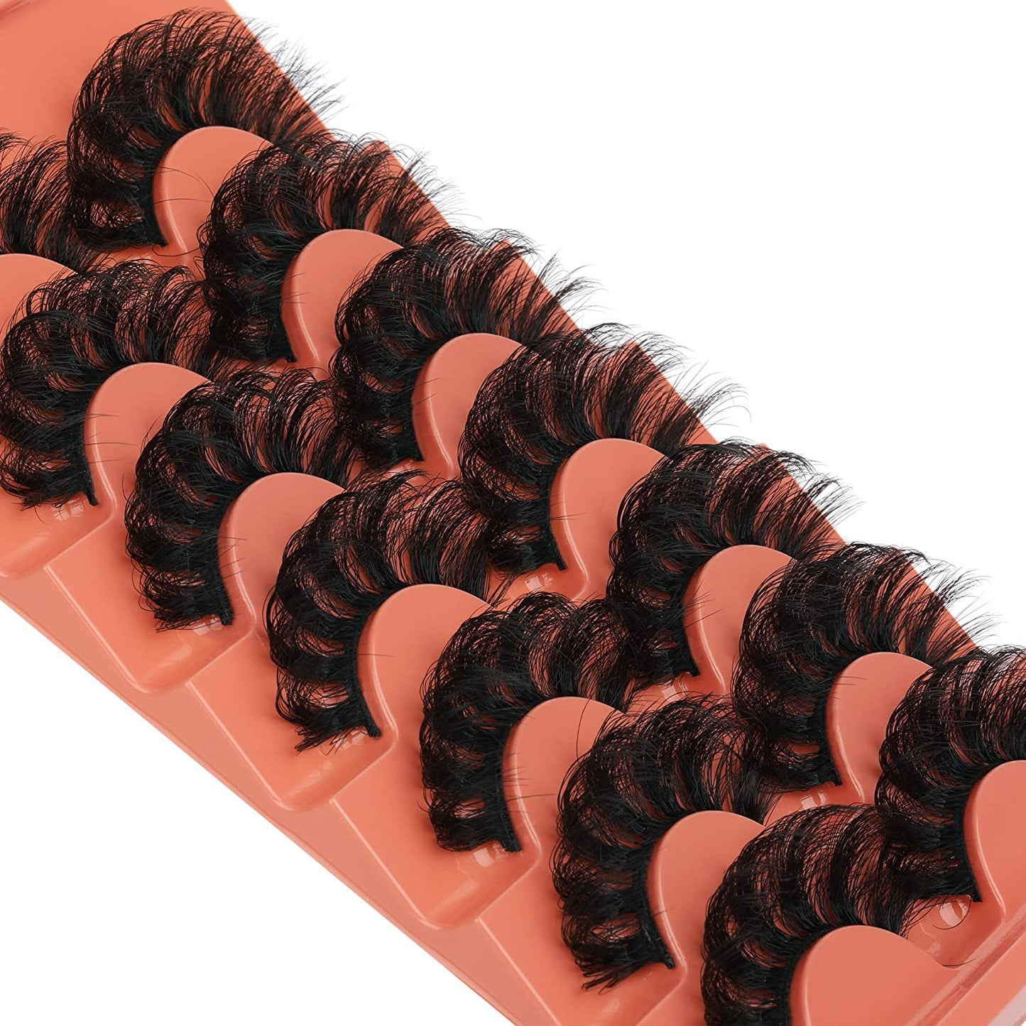Mink Lashes - Fluffy 20mm Full Wispy 8D Volume Curly Fake Eyelashes, 7 Pairs Multipack of Faux Mink Lashes for Stunning Volume
